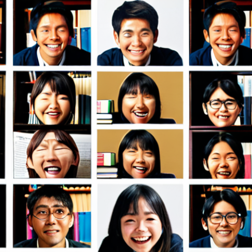 From Solitude to Synergy**
A dynamic split image showing a Japanese student initially isolated and overwhelmed by stacks of complex legal textbooks, looking stressed. The other half of the image transitions to a vibrant online study group, with smiling faces of diverse individuals (men and women, various ages) actively collaborating, sharing screens, and offering mutual encouragement on a video call, bathed in a warm, supportive light. The atmosphere shifts from struggle to collaborative success.

**